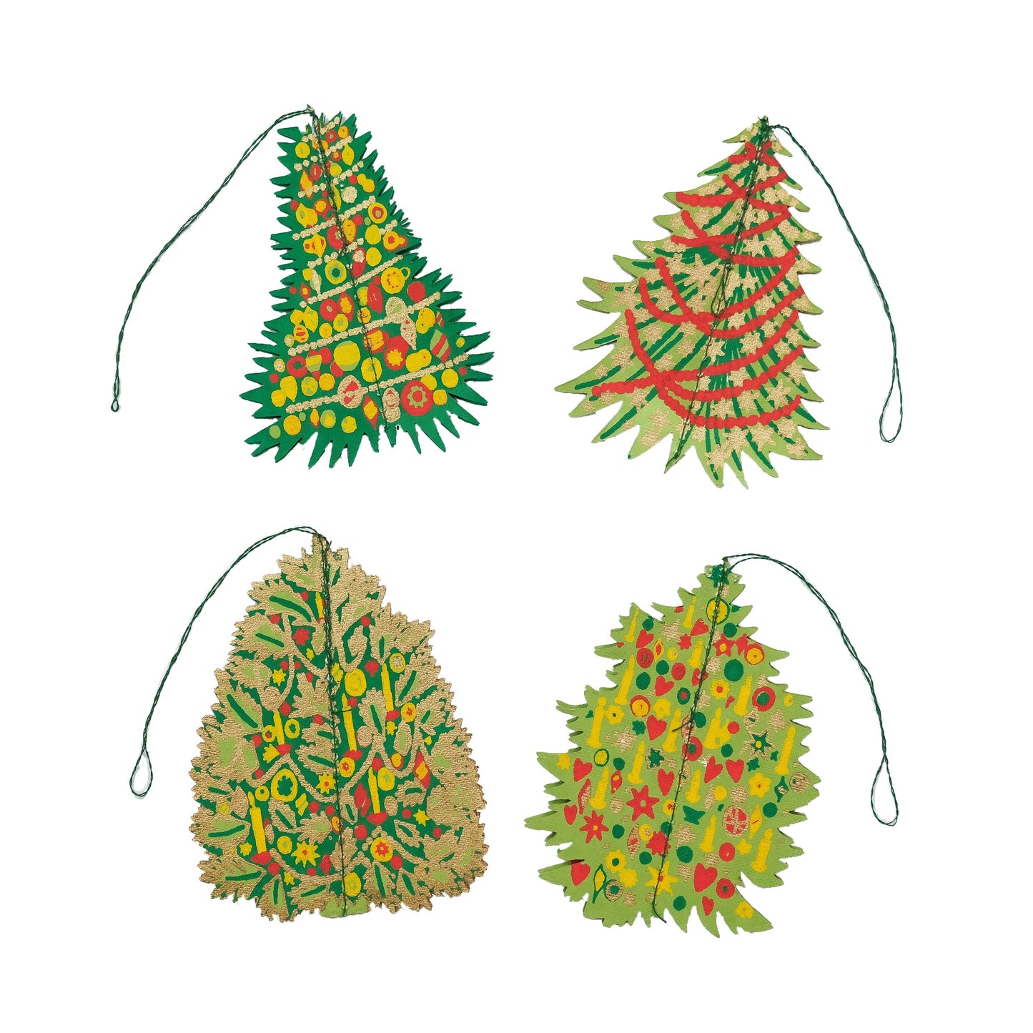 Verzierte Bäume, Papierschmuck