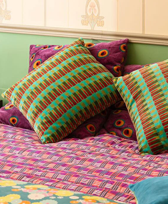 Kissen COUSSIN CARRE VELOURS - Vienne Biscay Green – 100% Baumwolle