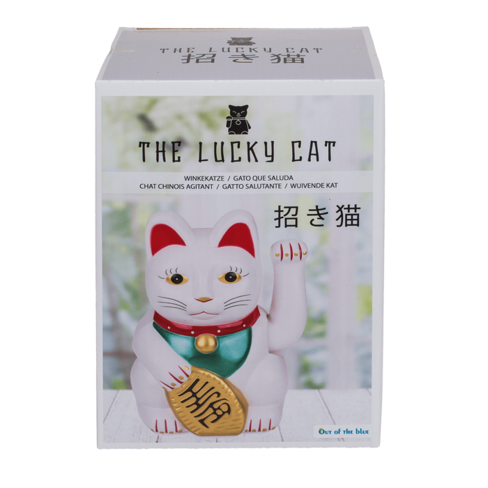 Weiße Winkekatze