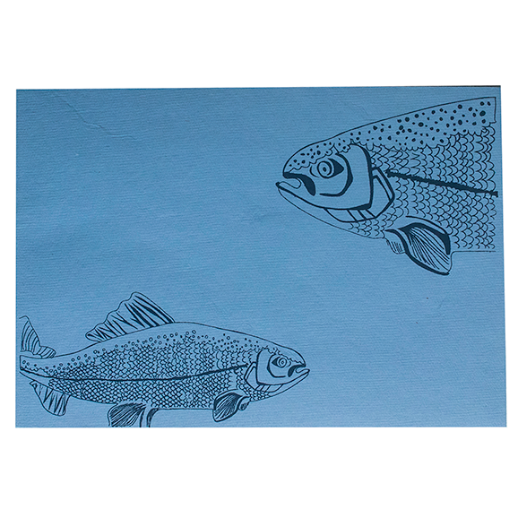 Lachs-Grußkarte