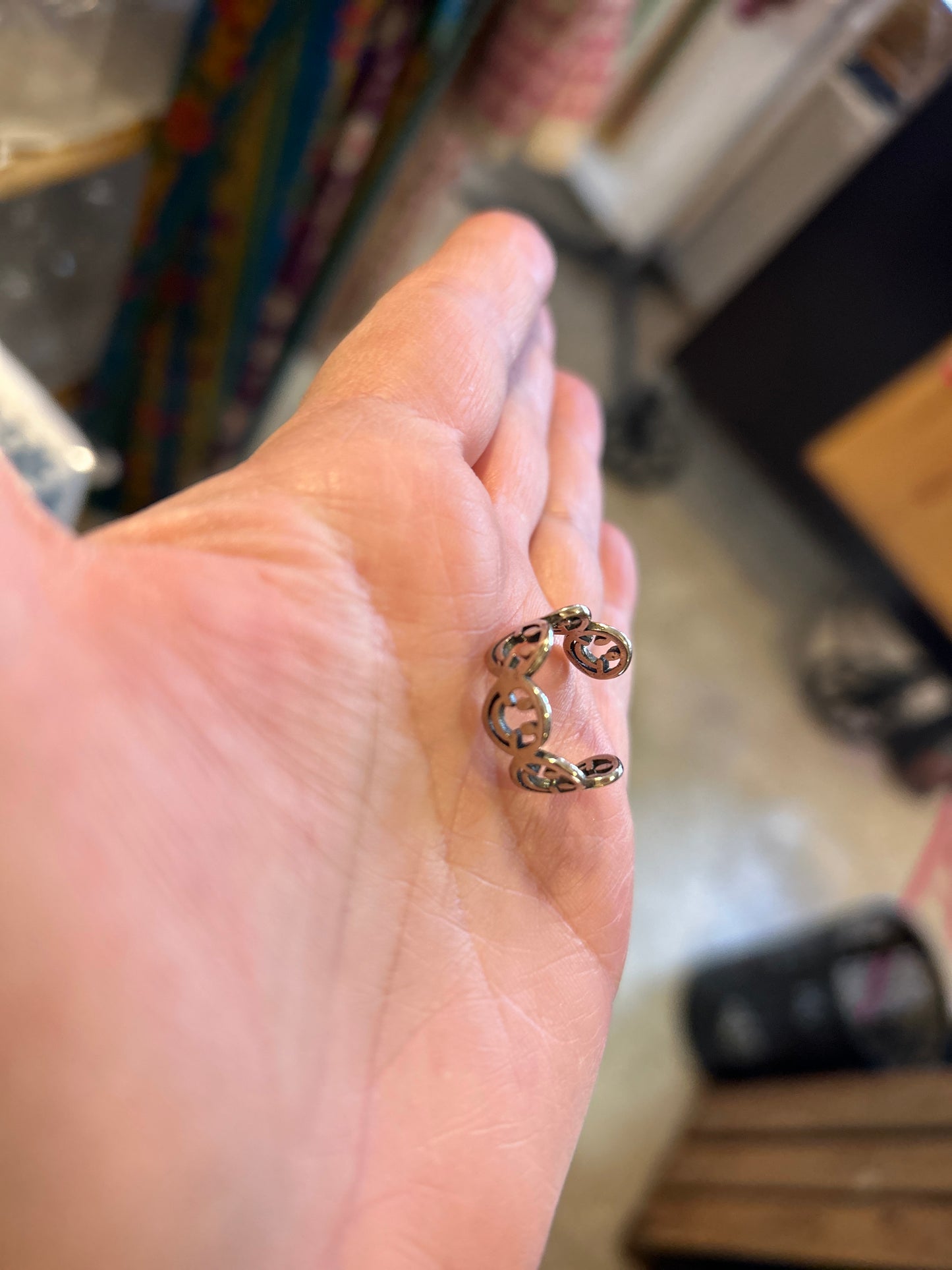 Smiley Ring - echt sterling Silber 925 – Zehenring oder Fingerring