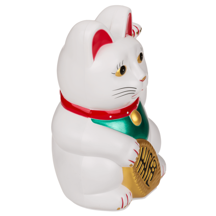 Weiße Winkekatze