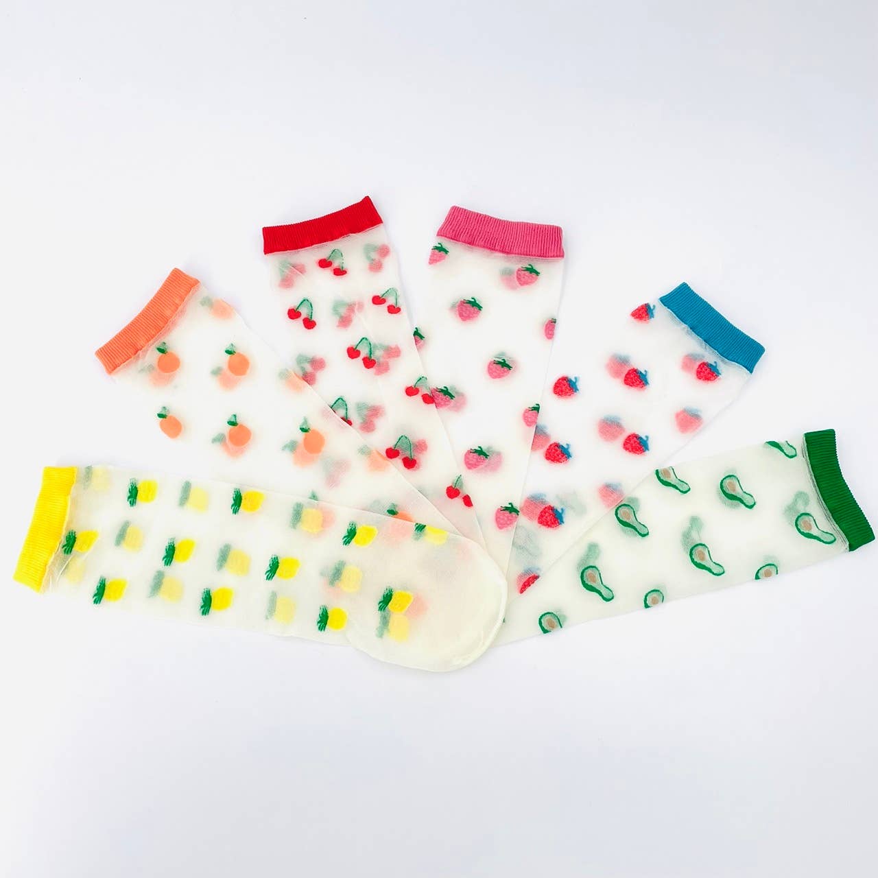 Clémence - Damen-Fantasiesocken mit Früchten - APRIKOSEN