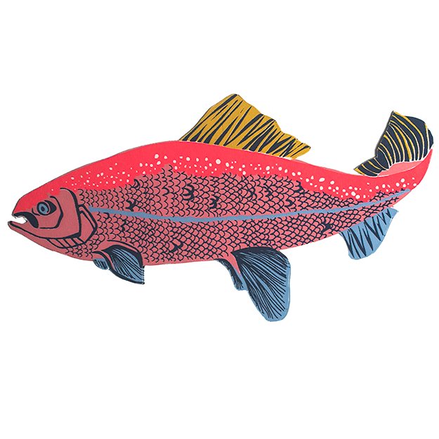 Lachs-Grußkarte