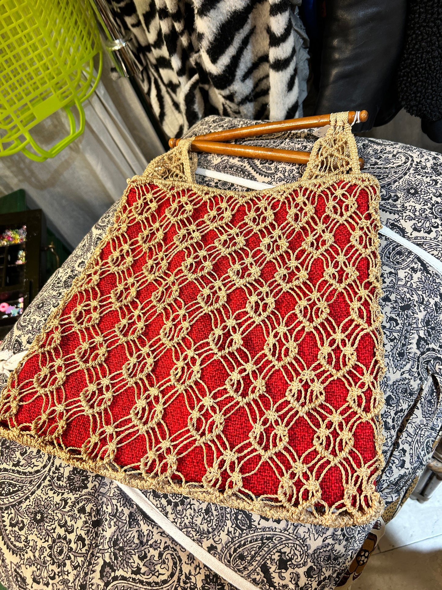 Tasche aus Makramee Vintage