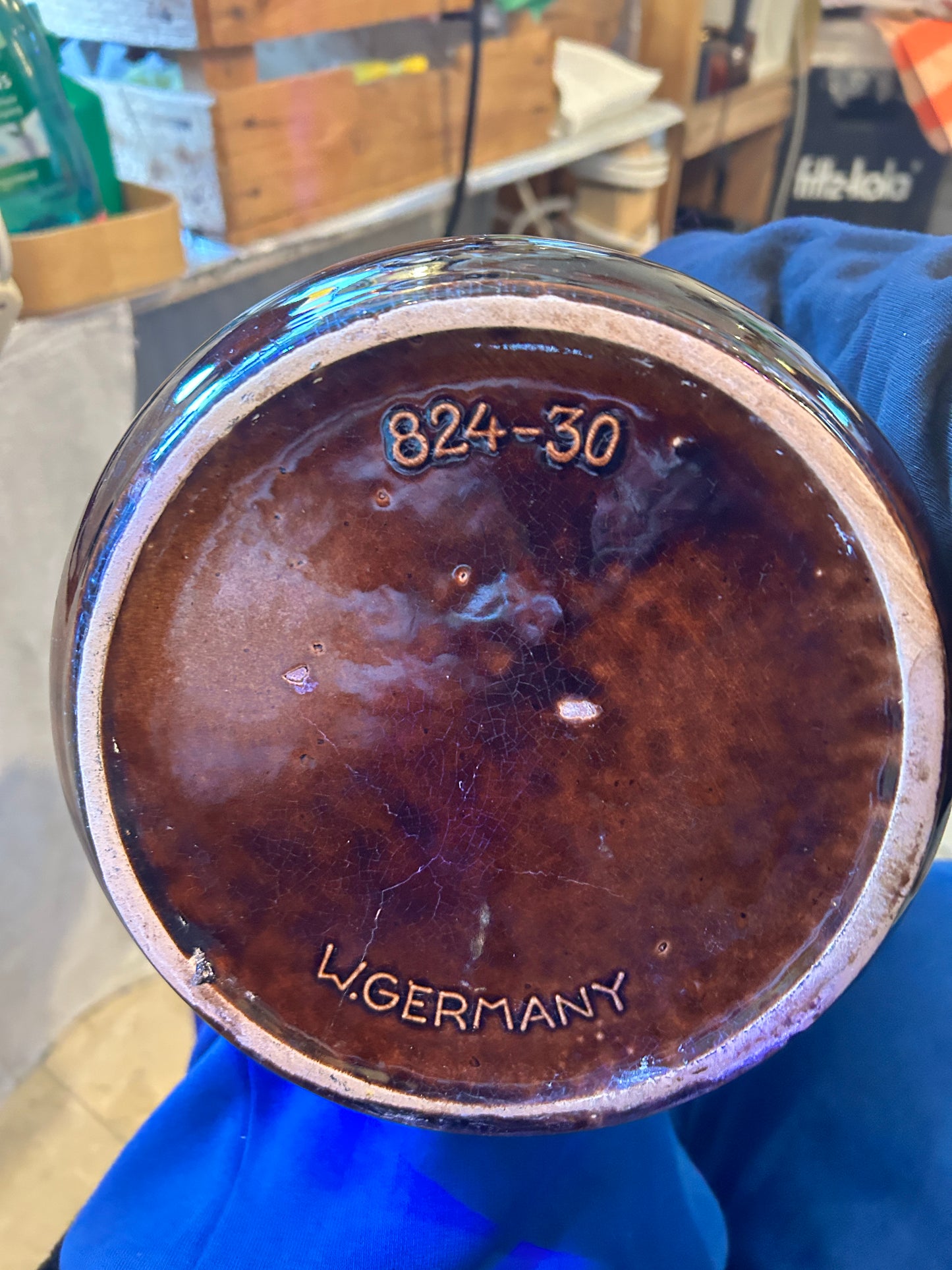 Rumtopf als Pflanzen-Übertopf West Germany