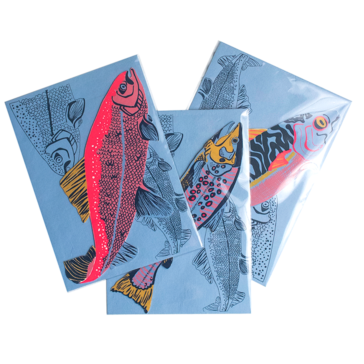 Lachs-Grußkarte