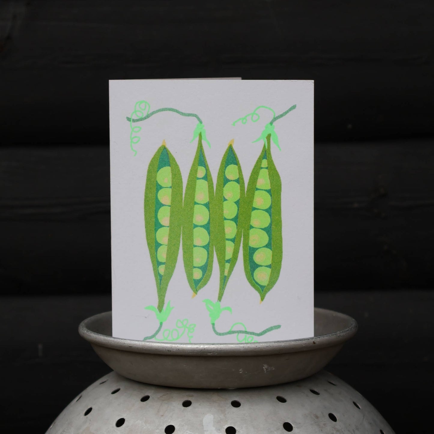 Grußkarte aus der Serie "Grow" (frei übersetzt "Garteln") mit Erbsen