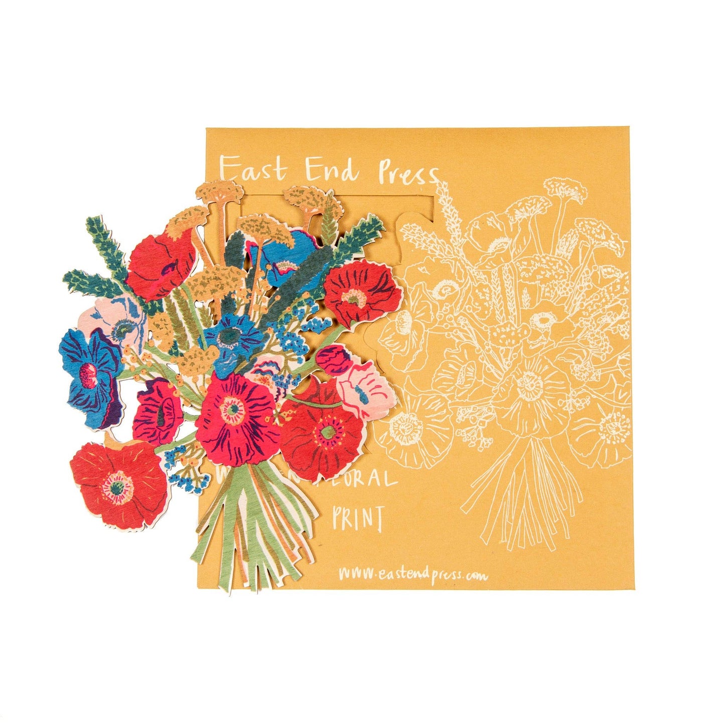 Blumenstrauß aus Holz – beidseitiger Siebdruck von East End Press