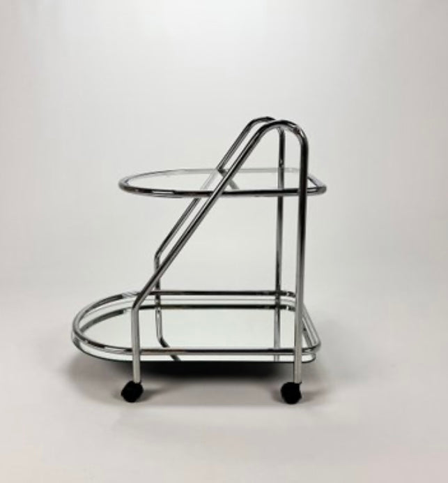 Chrom & Glas Barwagen aus den 1970er Jahren