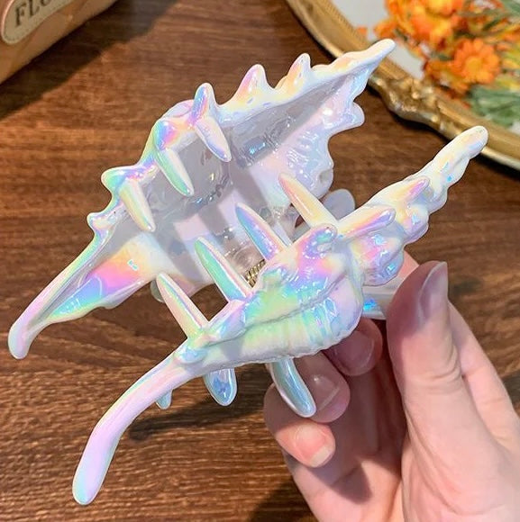 Große Perlmutt Muschel Haarklammer aus Plastik