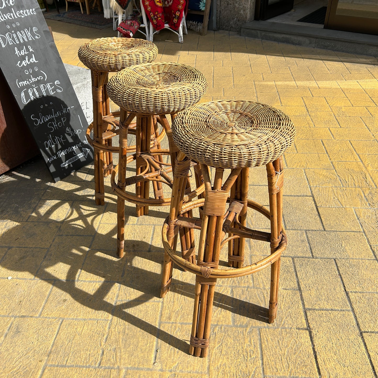 Rattan Barhocker – Vintage