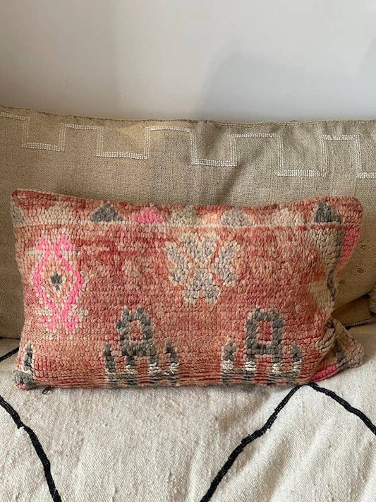 Kissen im Vintage-Stil, Beni, Rosa und Pfirsichfarben: 50 x 40 cm