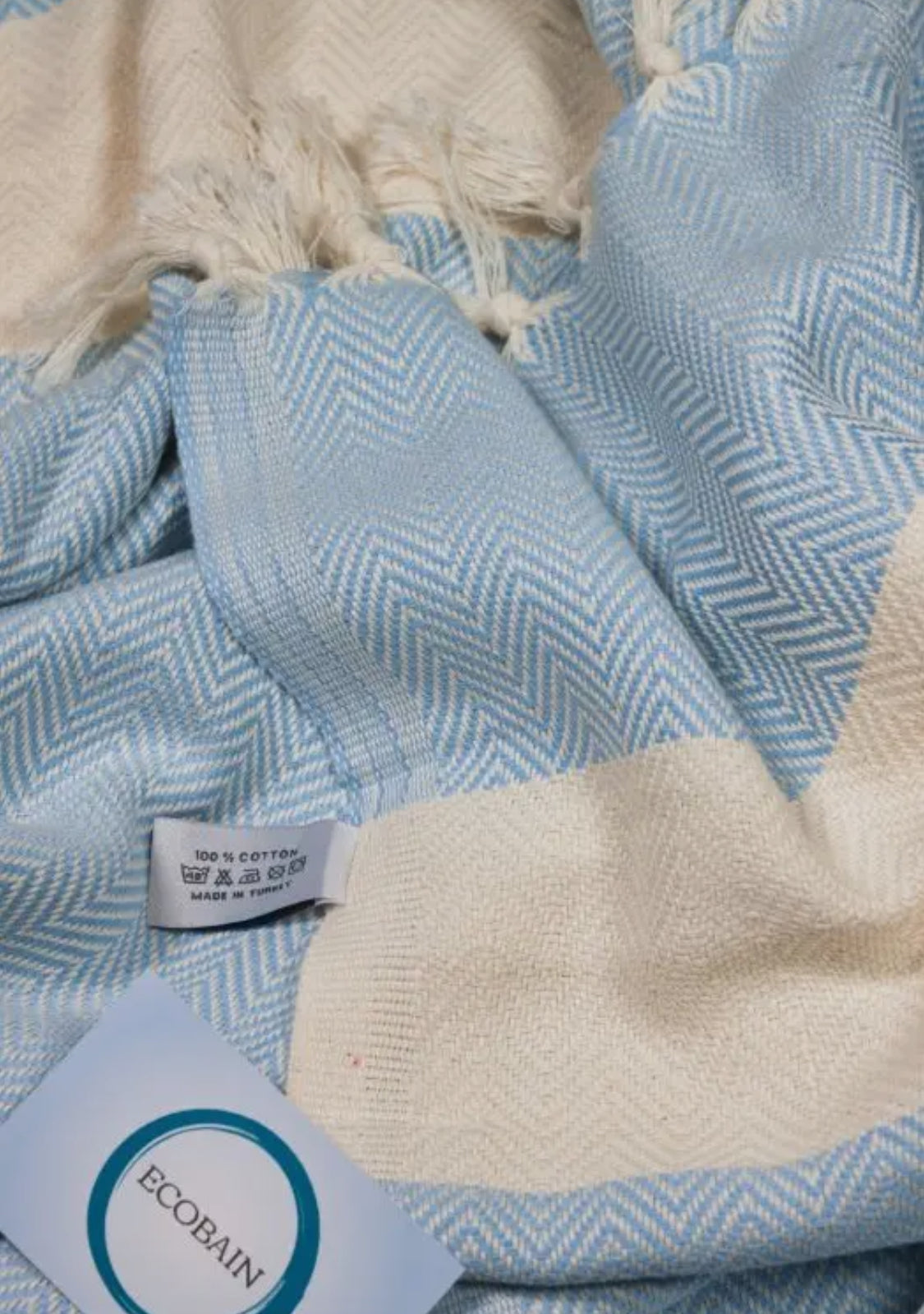 Hamamtuch/Saunatuch/Badetuch mit Fransen aus 100% Baumwolle