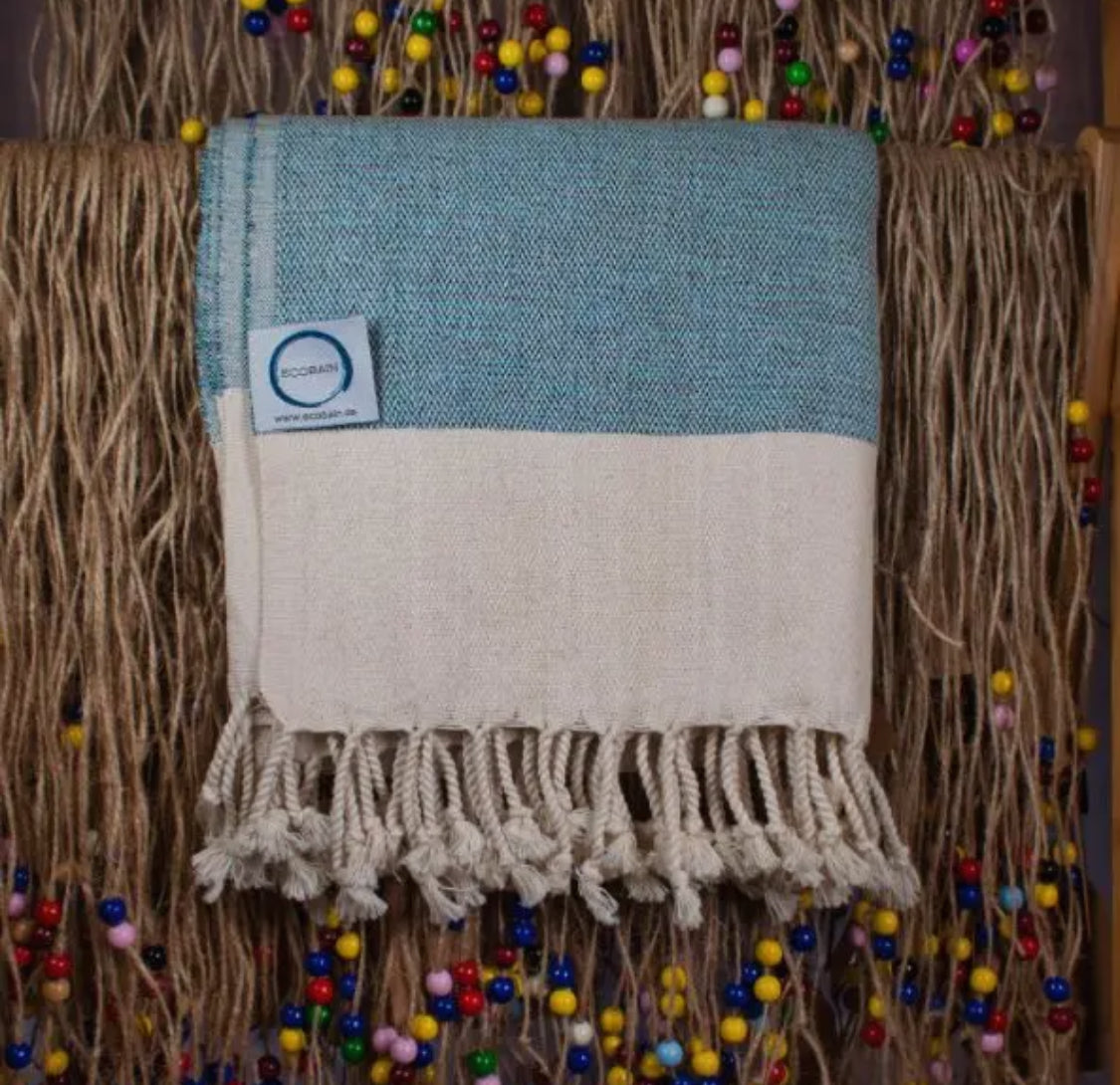 Hamamtuch/Saunatuch/Badetuch mit Fransen aus 100% Baumwolle