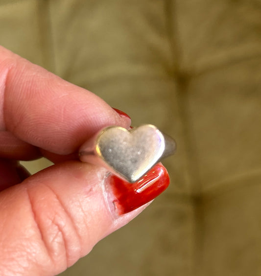 Silberringe Frauen, stapelbare Ringe, Herzring, breite Ringe: Herz-Ring