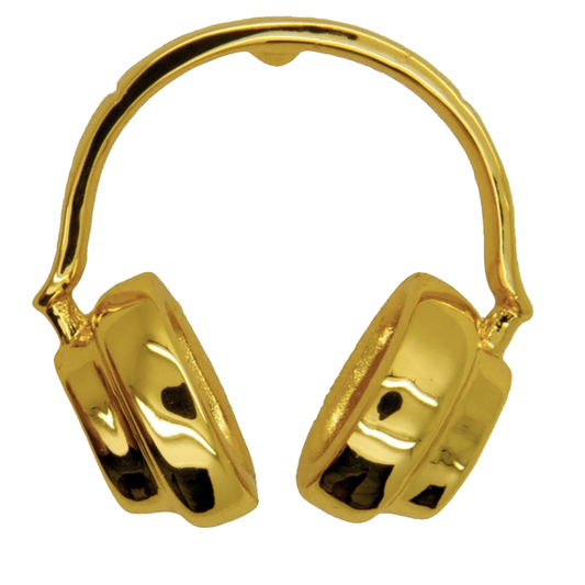 24k vergoldeter Kopfhörer-Pin