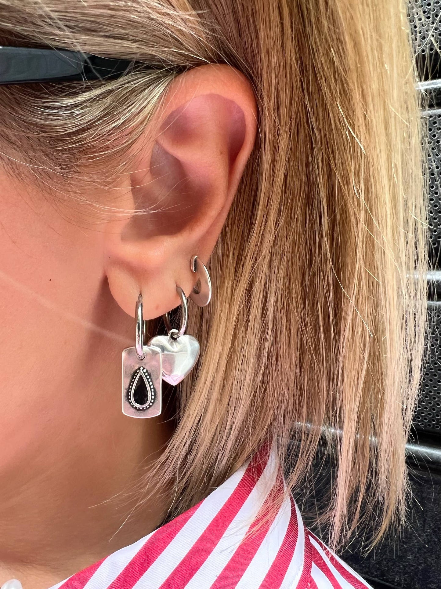 Minimalistische Silberohrringe, kleine Ohrstecker, Bar-Ohrringe