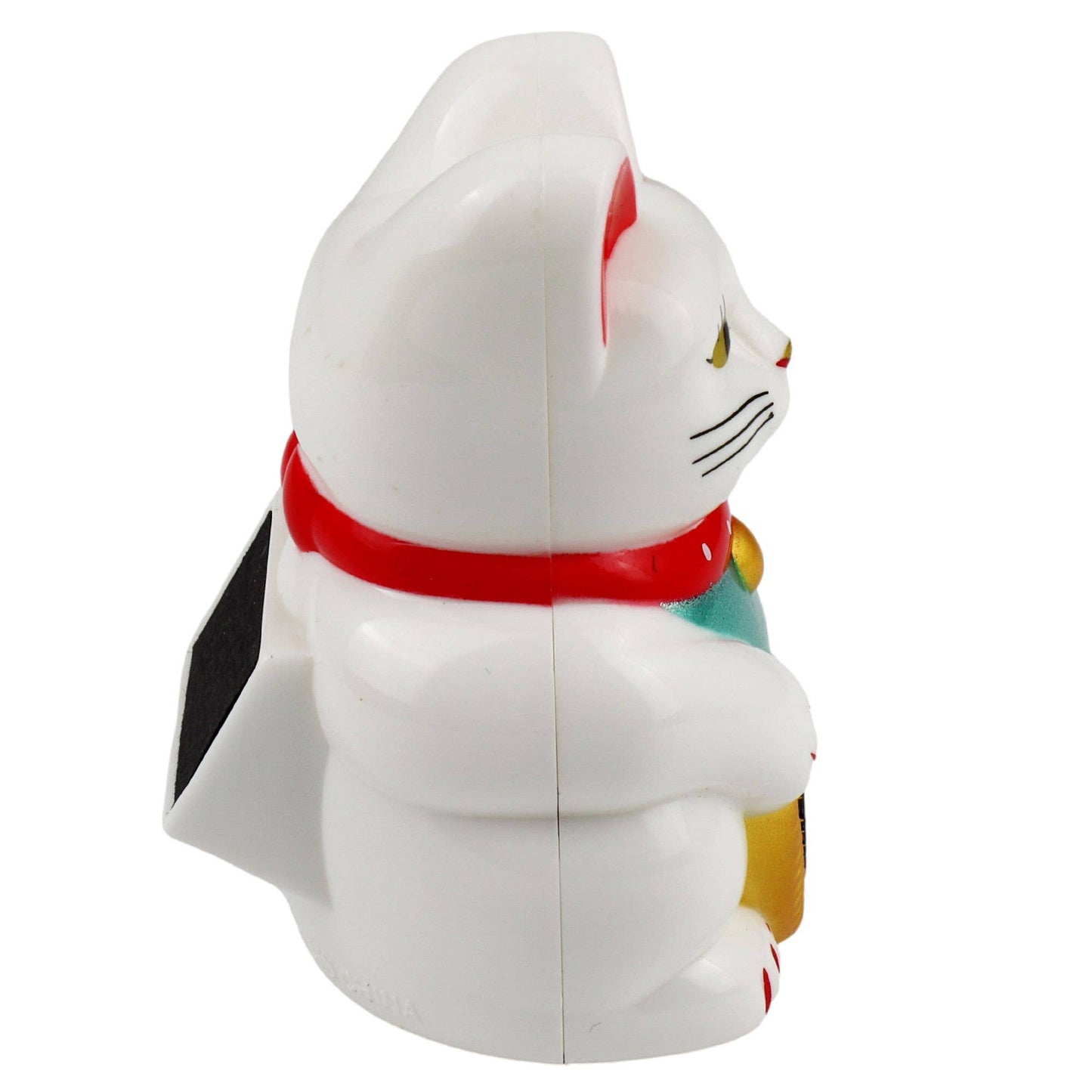 Glückskatze Mini Maneki-neko weiß Winkekatze Solar 5cm