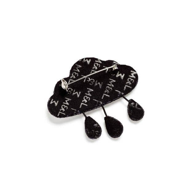 Brosche - Wolke und Regen