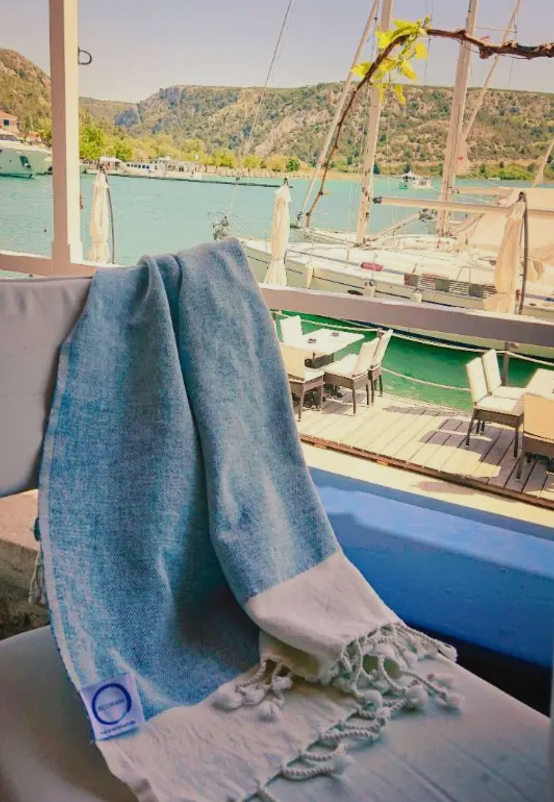 Hamamtuch/Saunatuch/Badetuch mit Fransen aus 100% Baumwolle