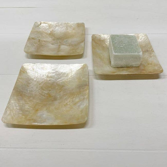 Schaaltje Schelp Capiz XS Gold: Vierkant