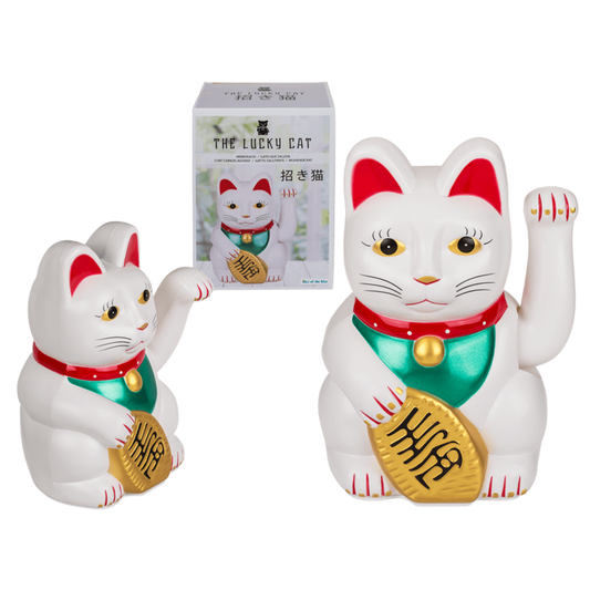 Weiße Winkekatze