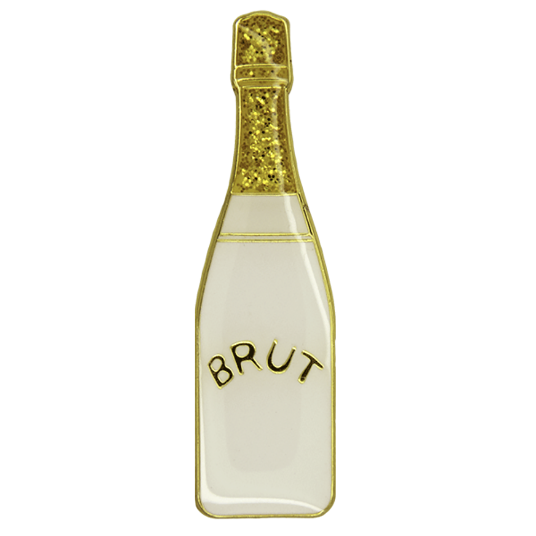 Champagner-Flasche Pin Weiß & Gold