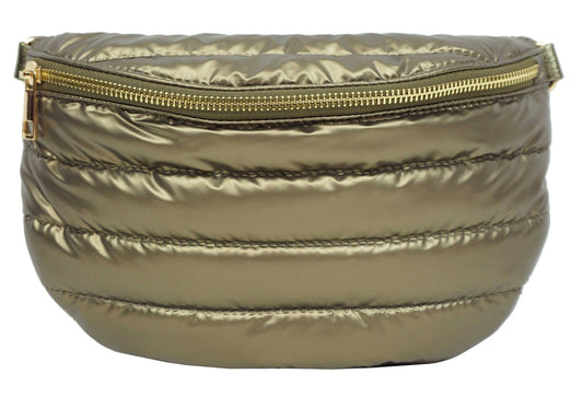Gesteppte Gürteltasche in gold