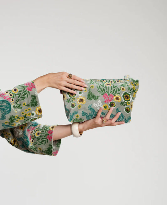 Kulturbeutel/Toiletttasche aus Baumwollsamt