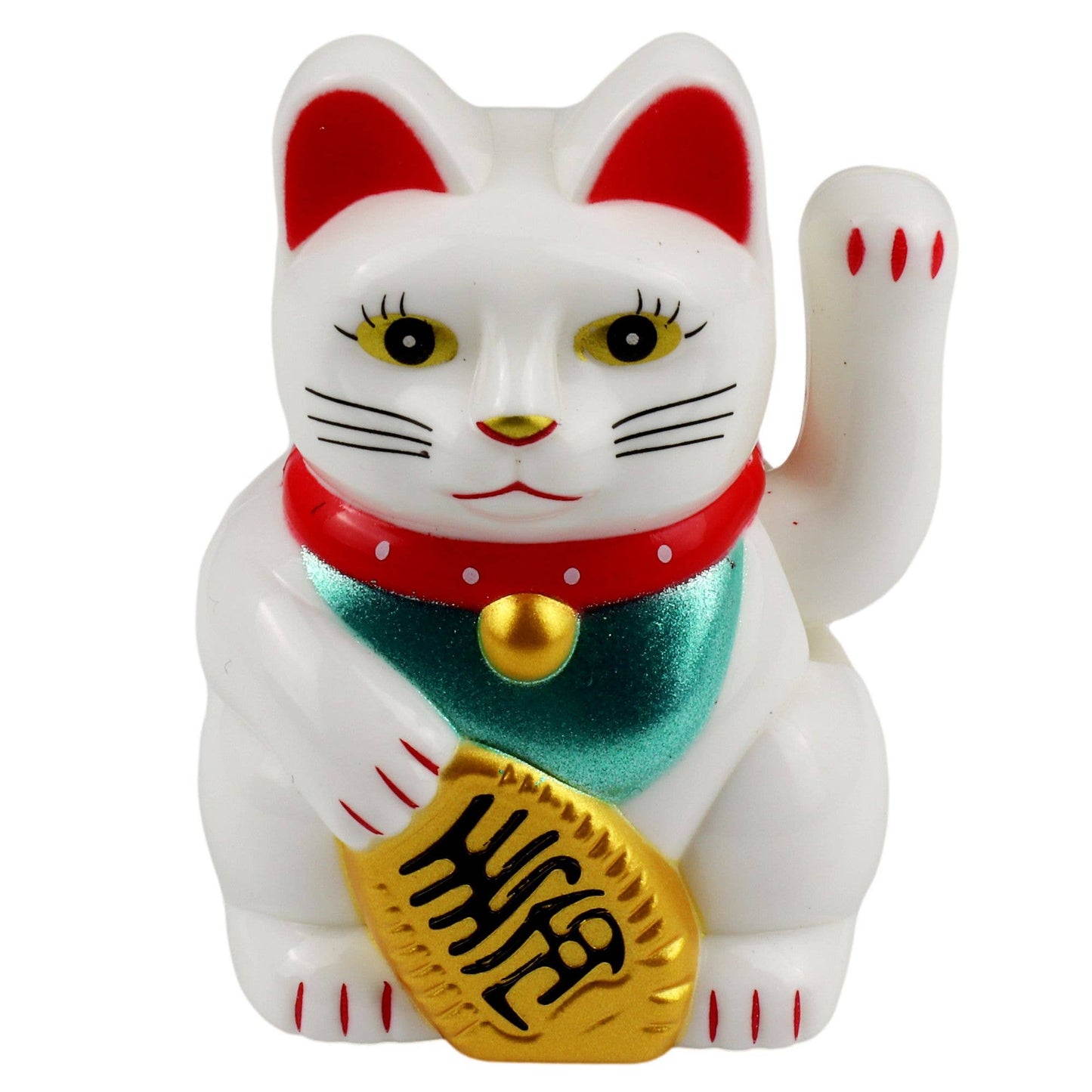 Glückskatze Mini Maneki-neko weiß Winkekatze Solar 5cm