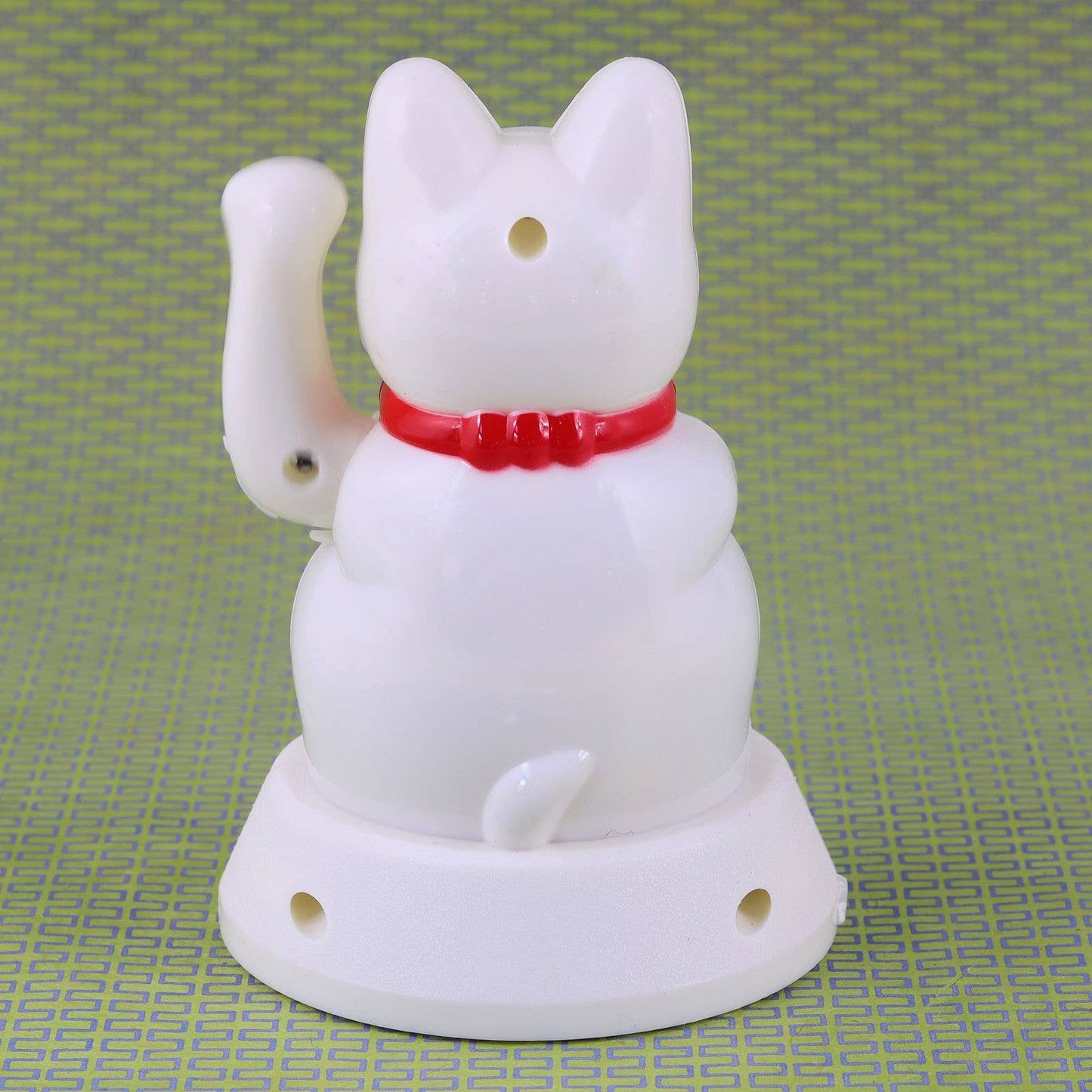 Glückskatze Maneki-neko Winkekatze Solar 12cm weiß