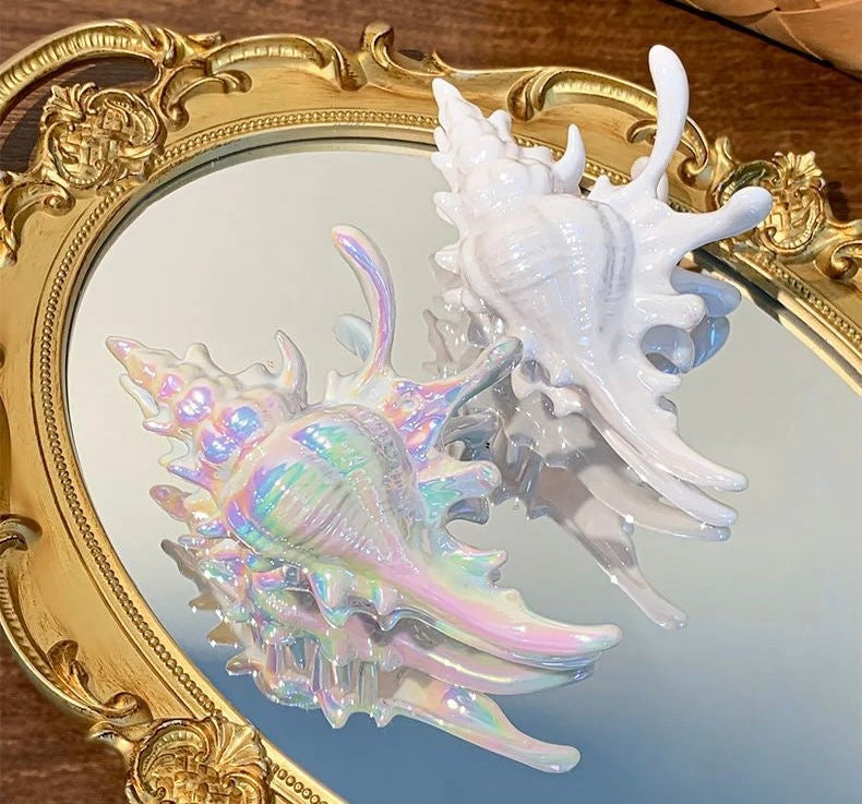 Große weiße Muschel Haarklammer