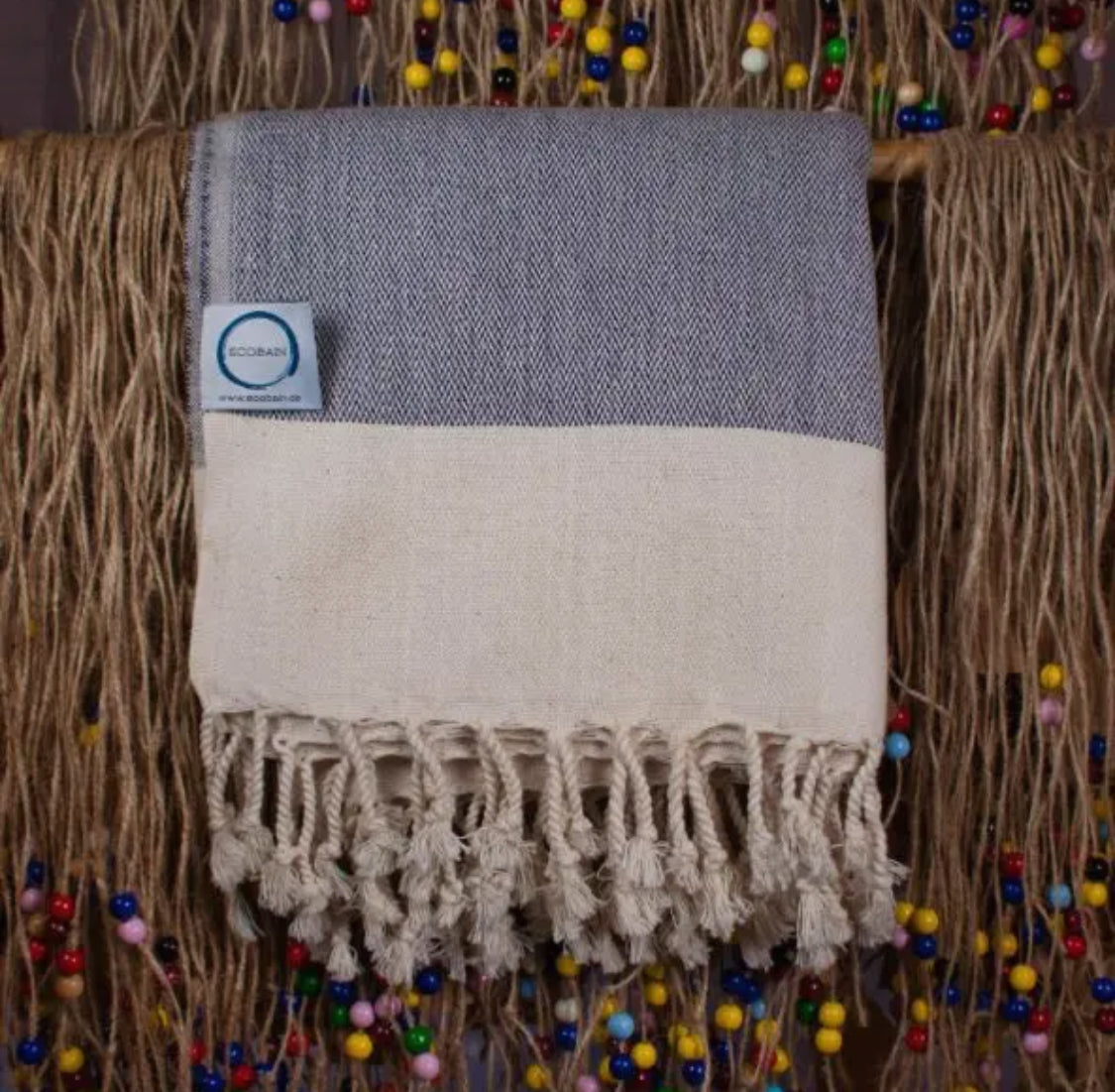 Hamamtuch/Saunatuch/Badetuch mit Fransen aus 100% Baumwolle