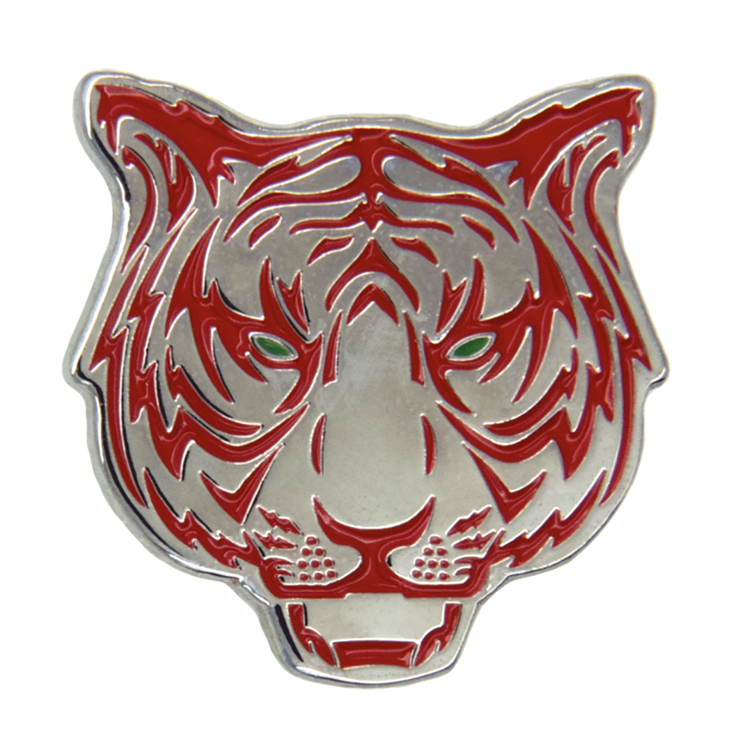 Tiger Pin rot silber
