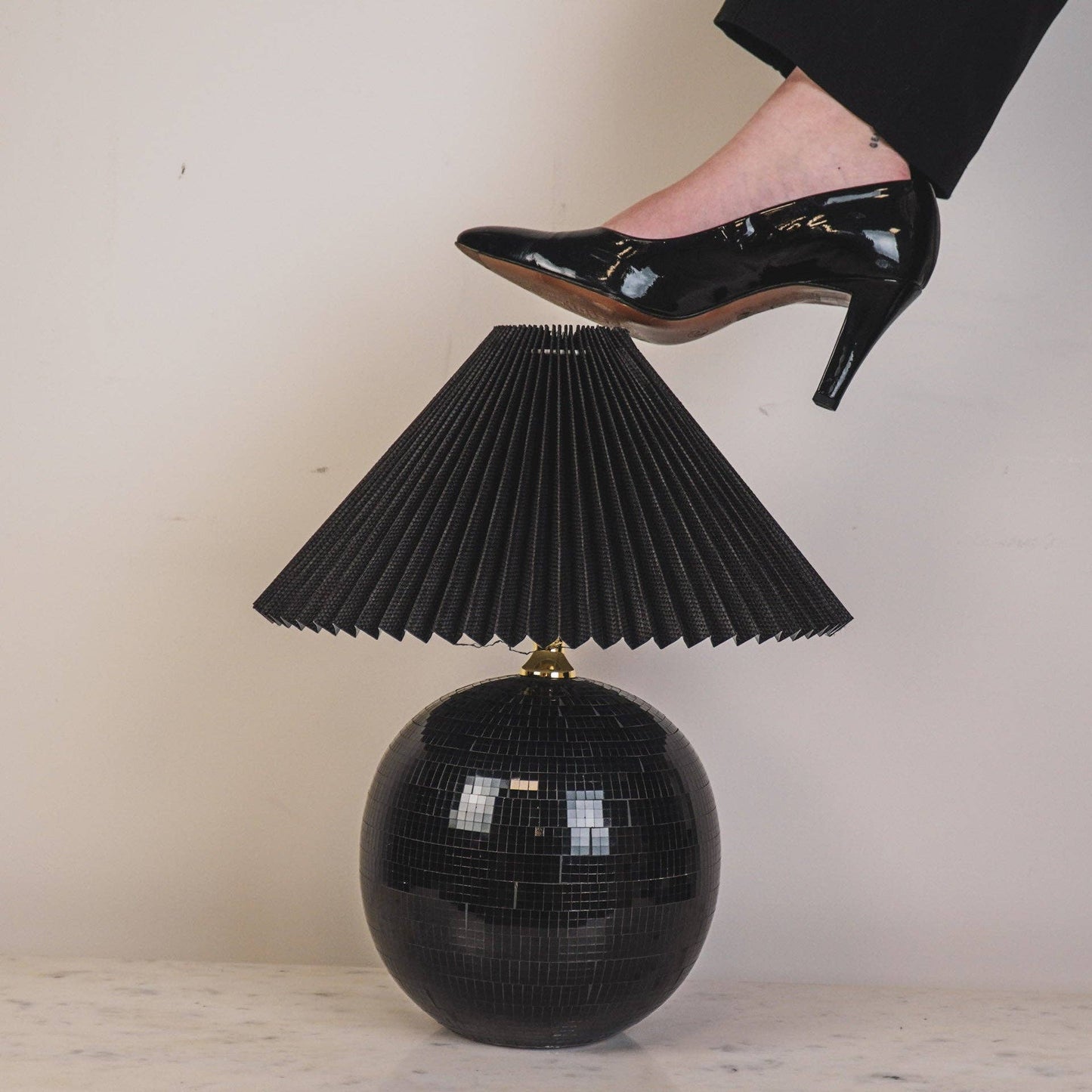 Lampe - Discokugel - Glas - Schwarz - 20x20x20cm