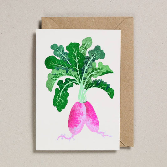 Grußkarte aus der Serie "Grow" (frei übersetzt "Garteln") mit Radieschen