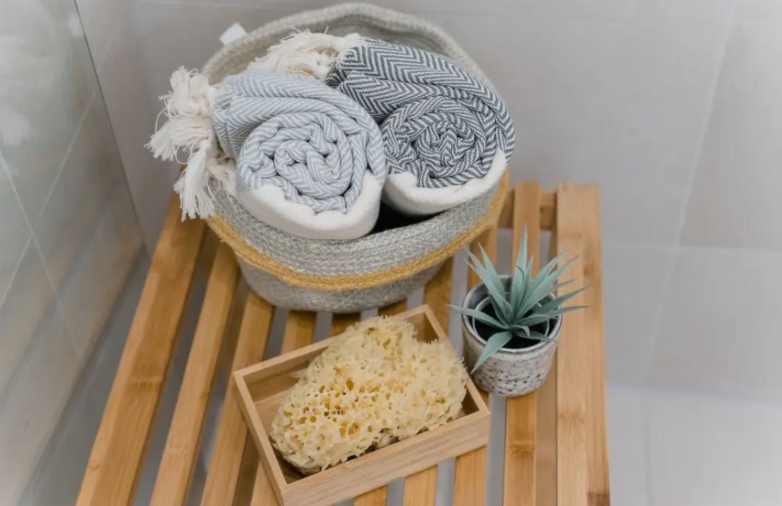 Hamamtuch/Saunatuch/Badetuch mit Fransen aus 100% Baumwolle