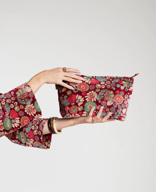 Kulturbeutel/Toiletttasche aus Baumwollsamt