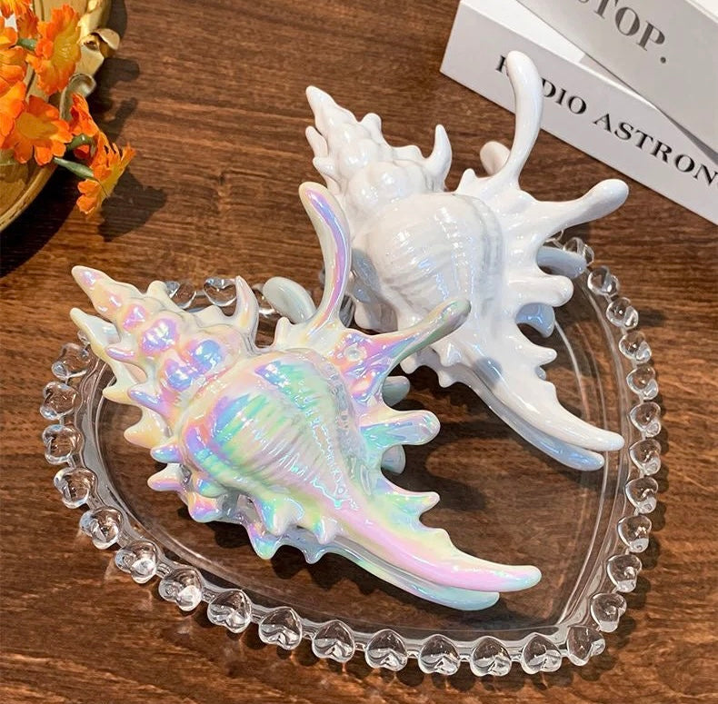 Große weiße Muschel Haarklammer