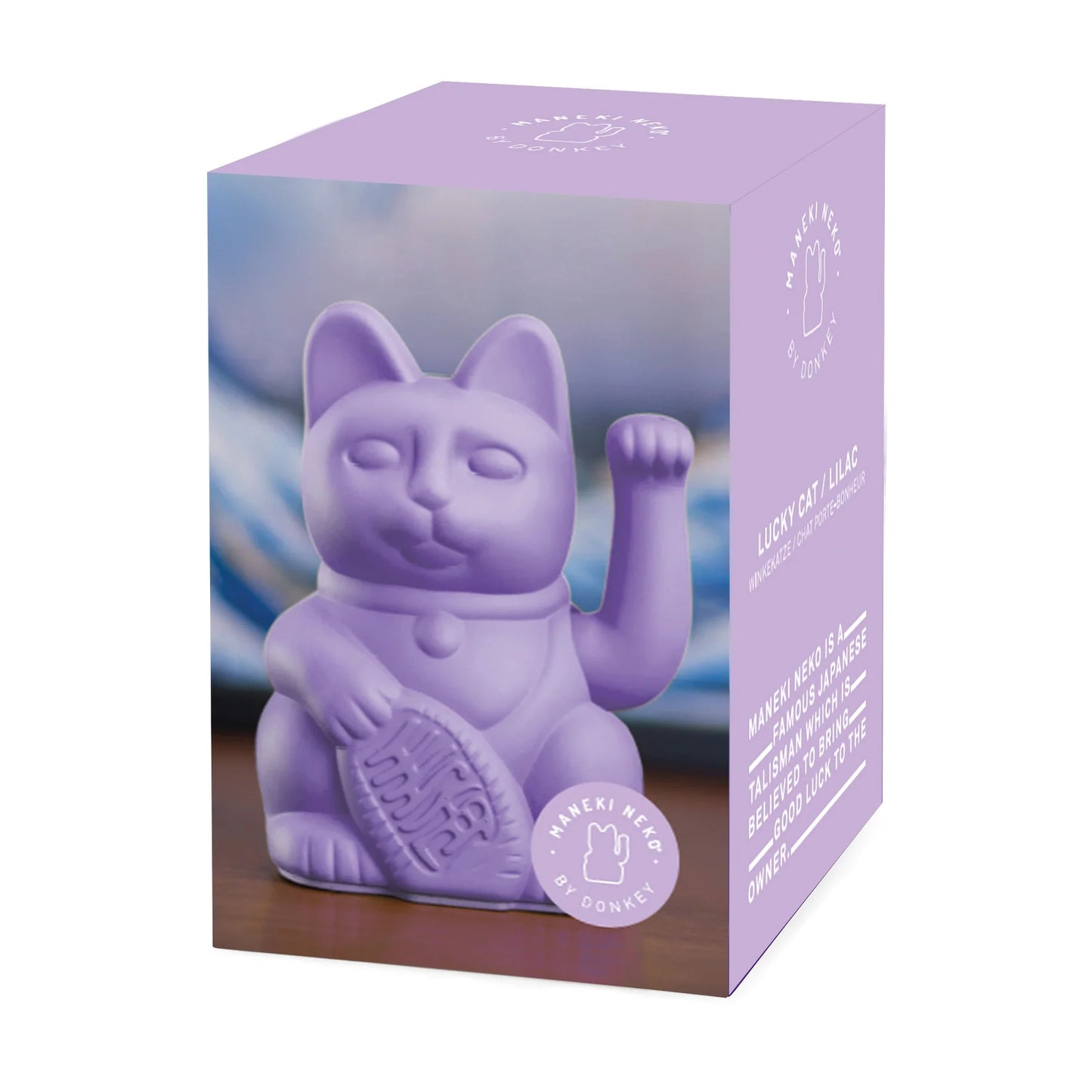 Winkekatze in Lila – Optimismus