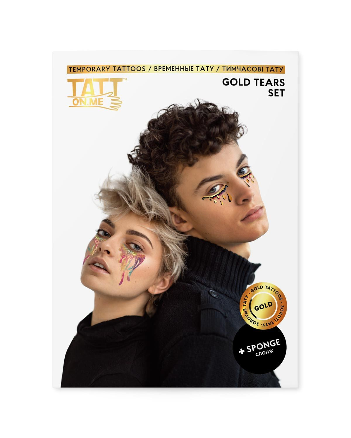 Tattonme Temporary Tattoos - Gold Tears Set