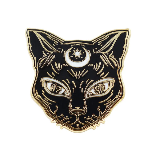 Moon Black Cat - Emaille Pin