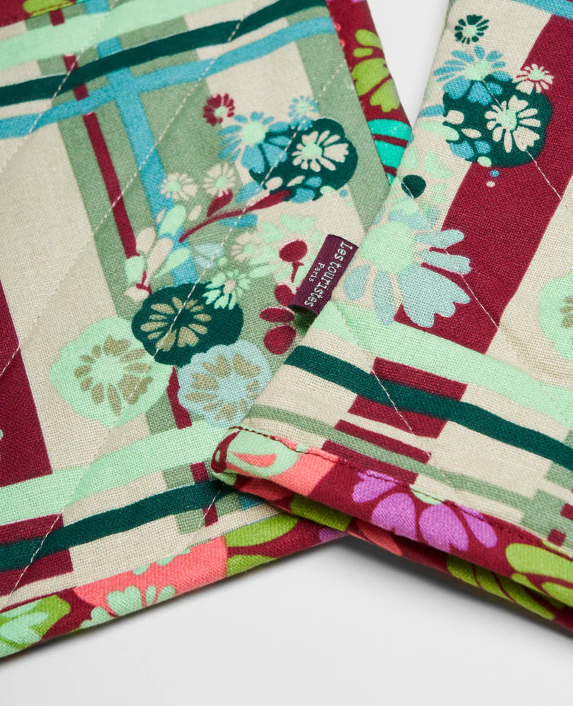 Ofenhandschuh und Topflappen-Set von Les Touristes Paris – 100% Baumwolle