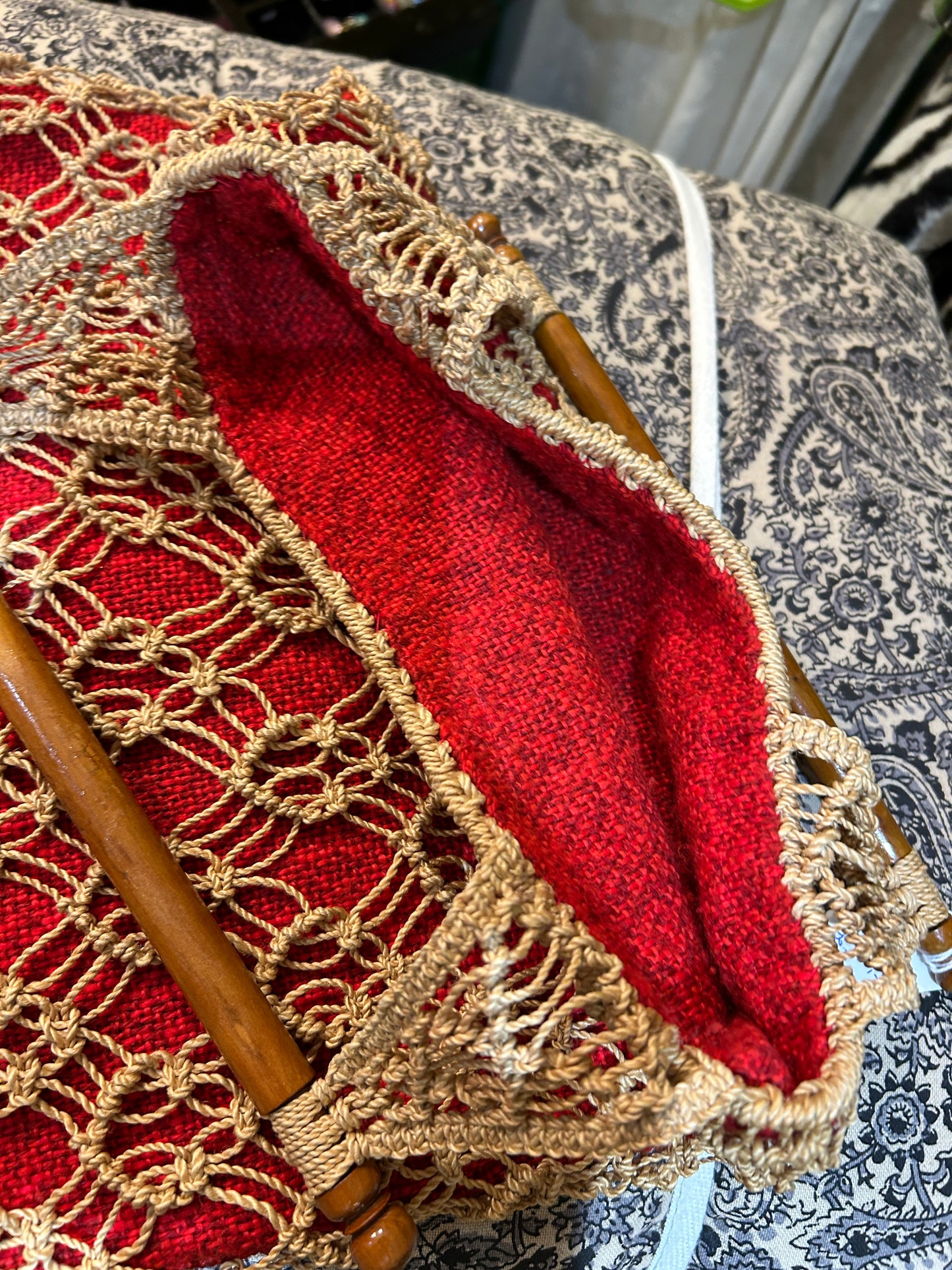 Tasche aus Makramee Vintage