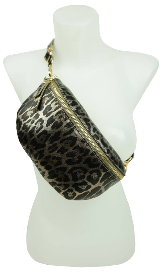Milla – kleine Gürteltasche, Design Leopard