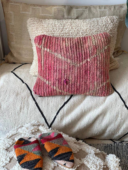 Kissen im Vintage-Stil, Beni, Rosa und Pfirsichfarben: 40 x 30 cm