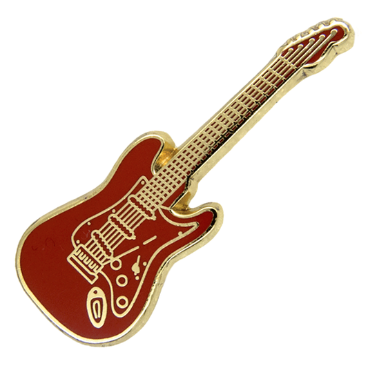 Gitarre Pin Rot & Gold