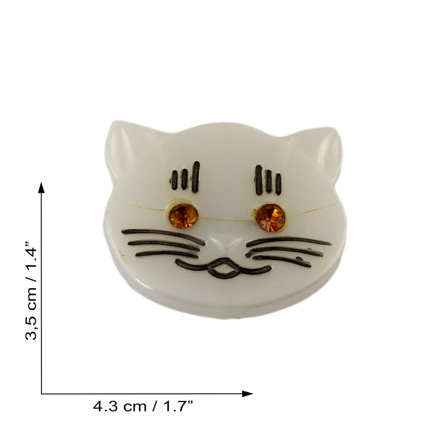 Anstecker Katzenkopf orange DDR Anstecknadel