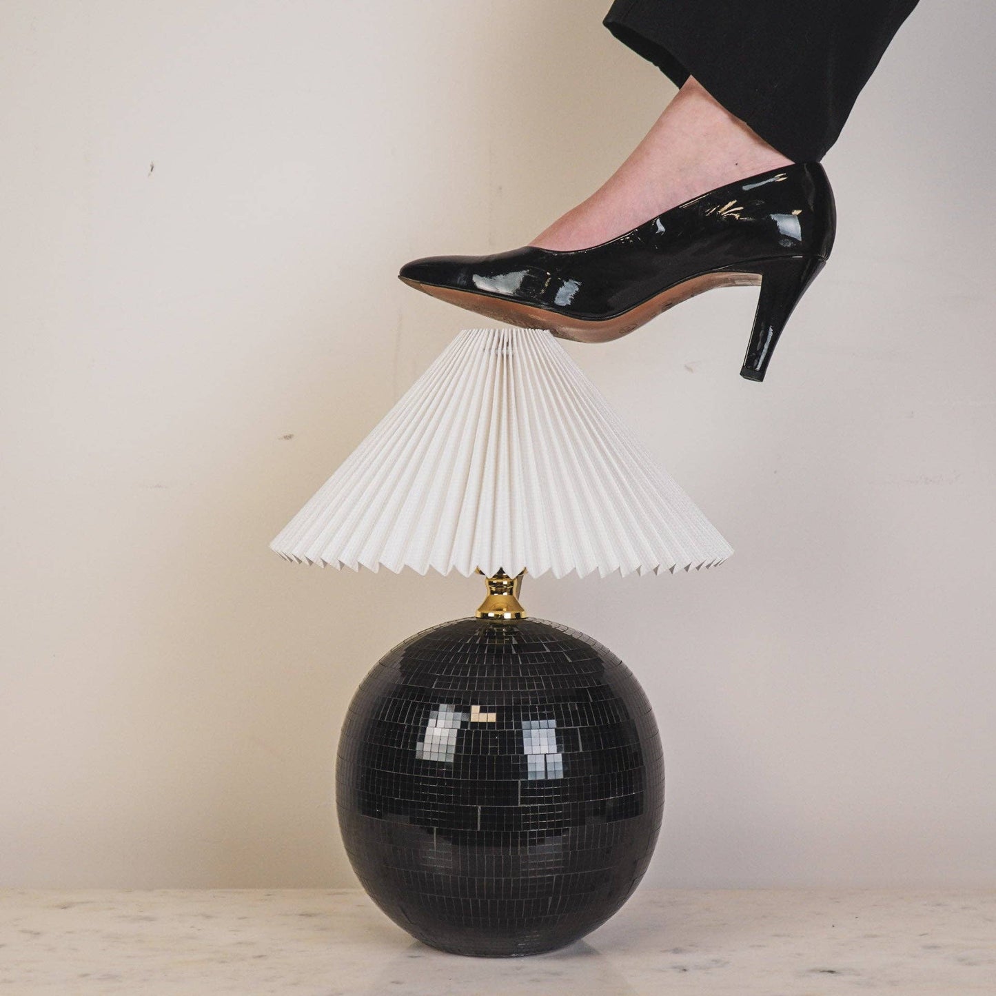 Lampe - Discokugel - Glas - Schwarz - 20x20x20cm